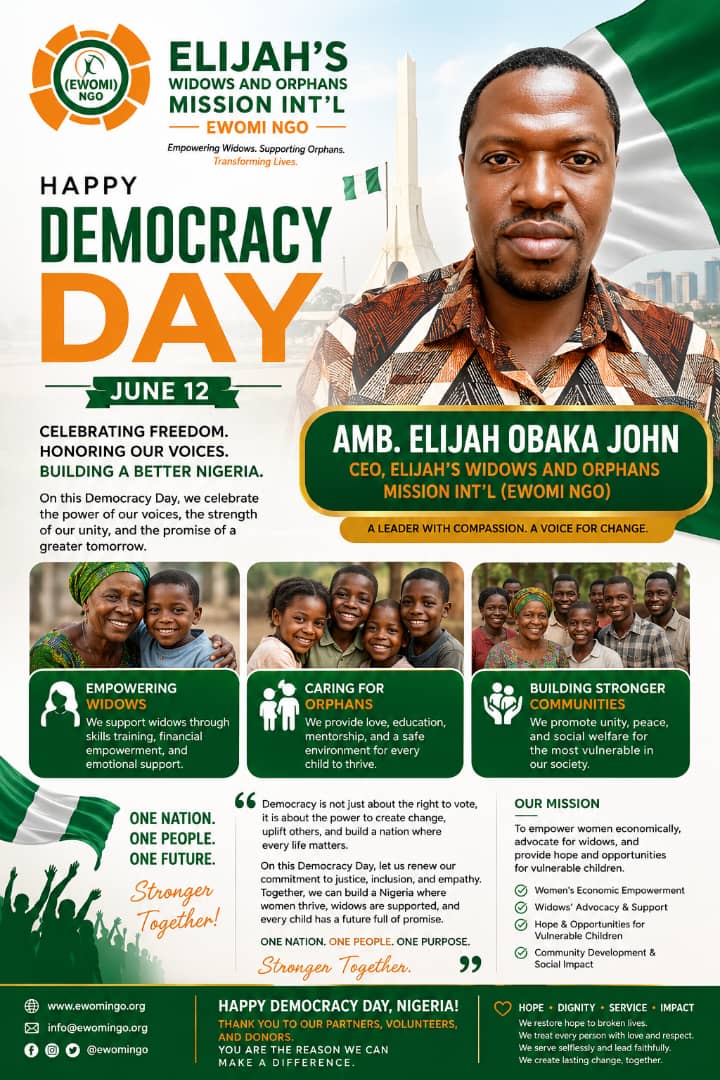 DEMOCRACY DAY MESSAGE TO NIGERIANS